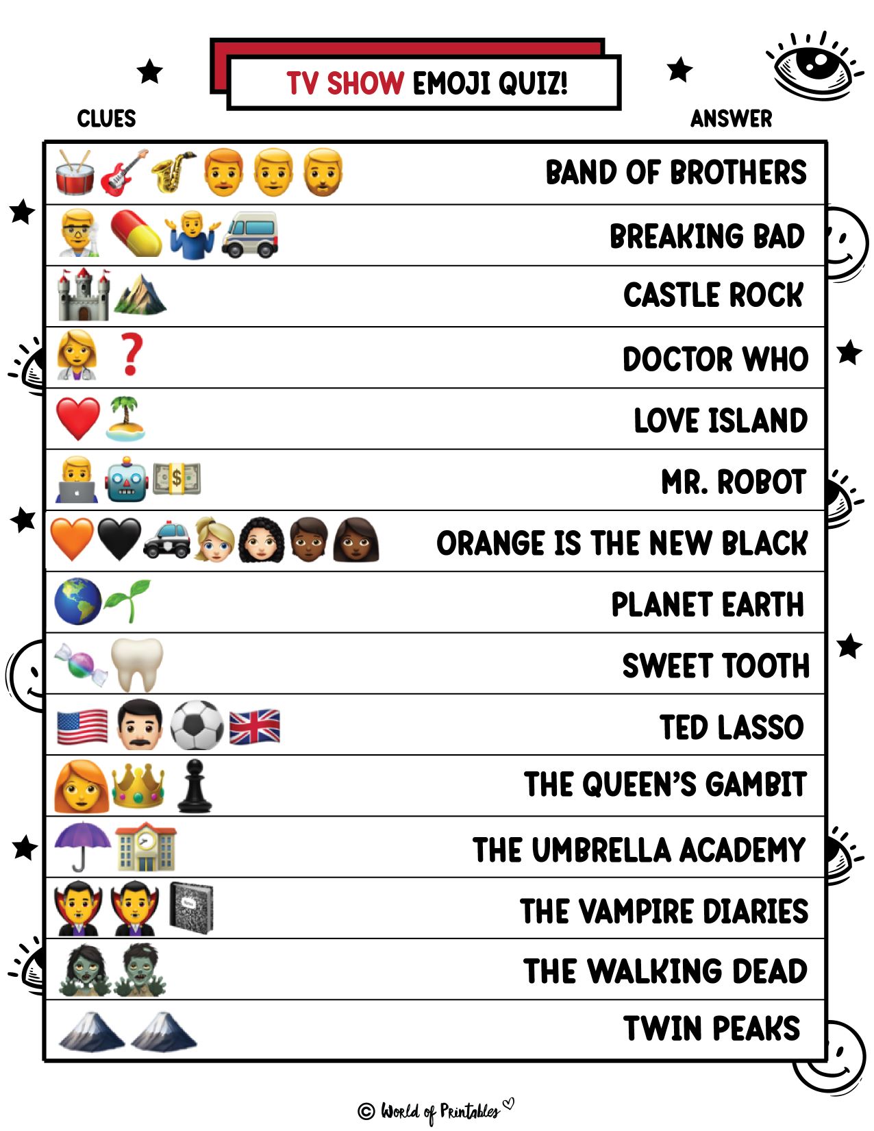 printable emoji quiz with answers - world of printables